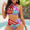 Mickey Women's 2PCS Bikini Swimsuit Crisss Cross Cutout Bathing Suit EBN1046