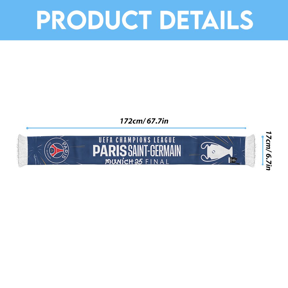 PSG-F.C.-Paris-Saint-Germain-Champions-dEurope-2025-Ruffneck-Soccer-Scarf-PSG1007-1