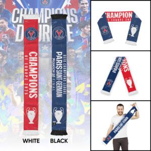 PSG F.C. Paris Saint-Germain Champions d'Europe 2025 Ruffneck Soccer Scarf PSG1007