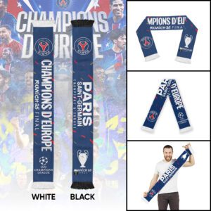 PSG F.C. Paris Saint-Germain Champions d'Europe 2025 Ruffneck Soccer Scarf PSG1033