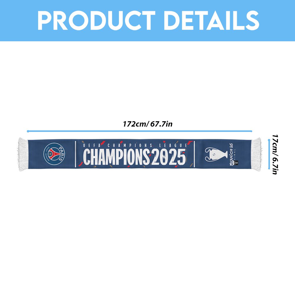 PSG-F.C.-Paris-Saint-Germain-Champions-dEurope-2025-Ruffneck-Soccer-Scarf-PSG1034-1