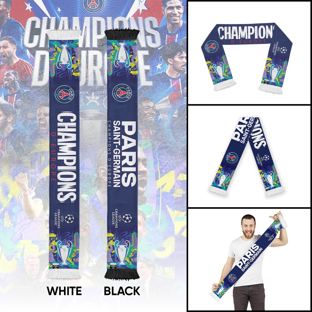 PSG-F.C.-Paris-Saint-Germain-Champions-dEurope-2025-Ruffneck-Soccer-Scarf-PSG1039 PSG F.C. Paris Saint-Germain Champions d'Europe 2025 Ruffneck Soccer Scarf PSG1039