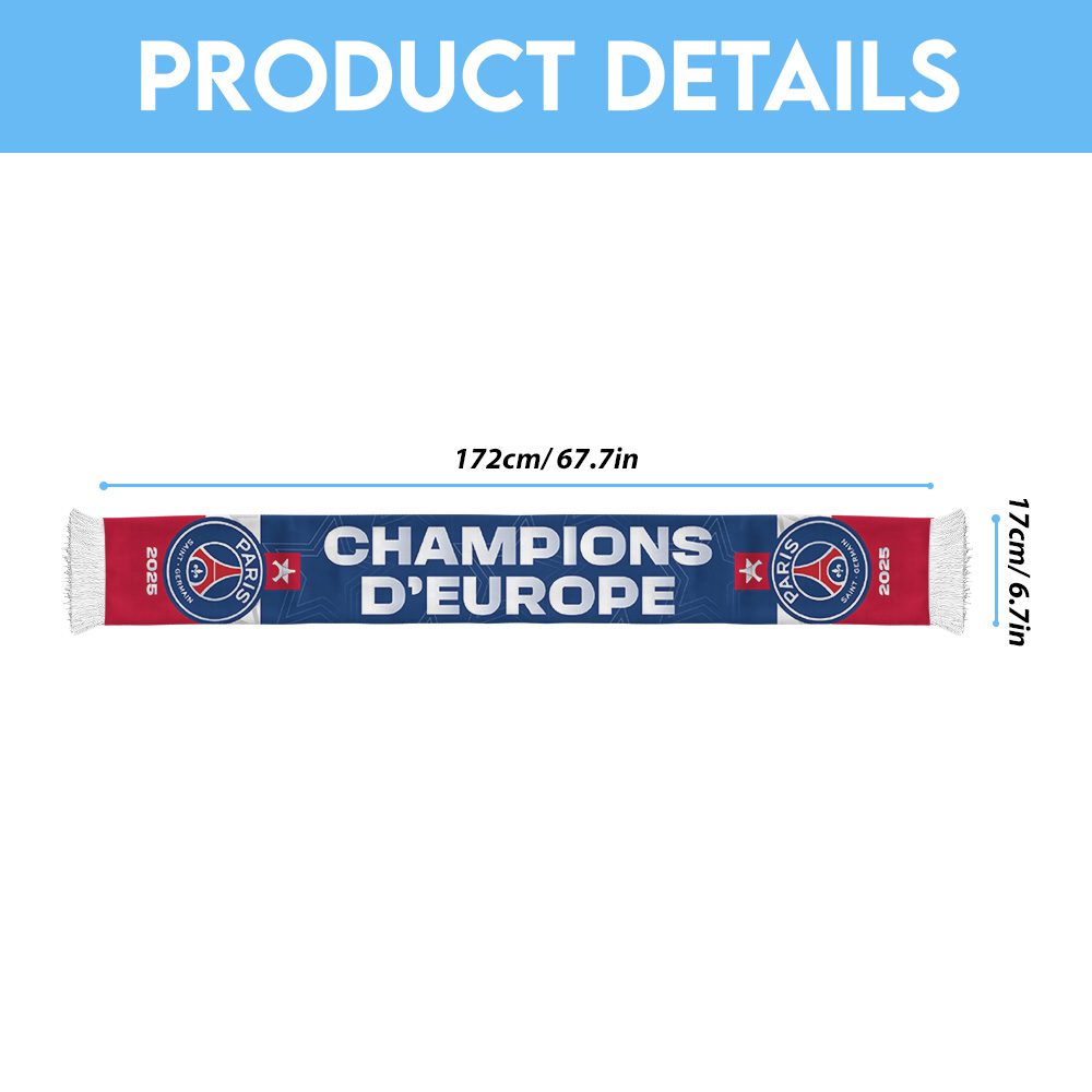 PSG-F.C.-Paris-Saint-Germain-Champions-dEurope-2025-Ruffneck-Soccer-Scarf-PSG1043-1