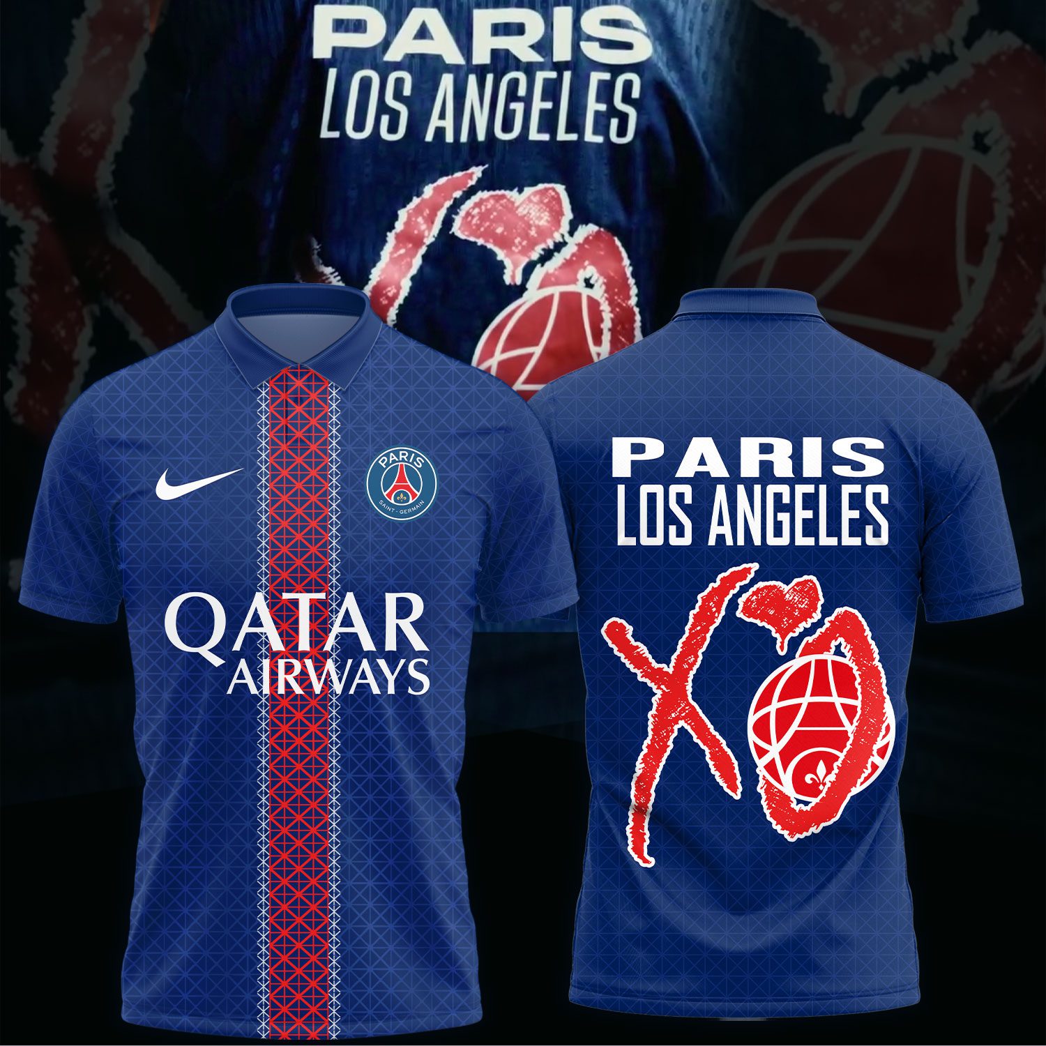 PSG-Home-Stadium-Shirt-2025-26-with-Paris-75-XO-Special-Edition-Polo PSG Home Stadium Shirt 2025-26 with Paris-75 XO Special Edition Polo