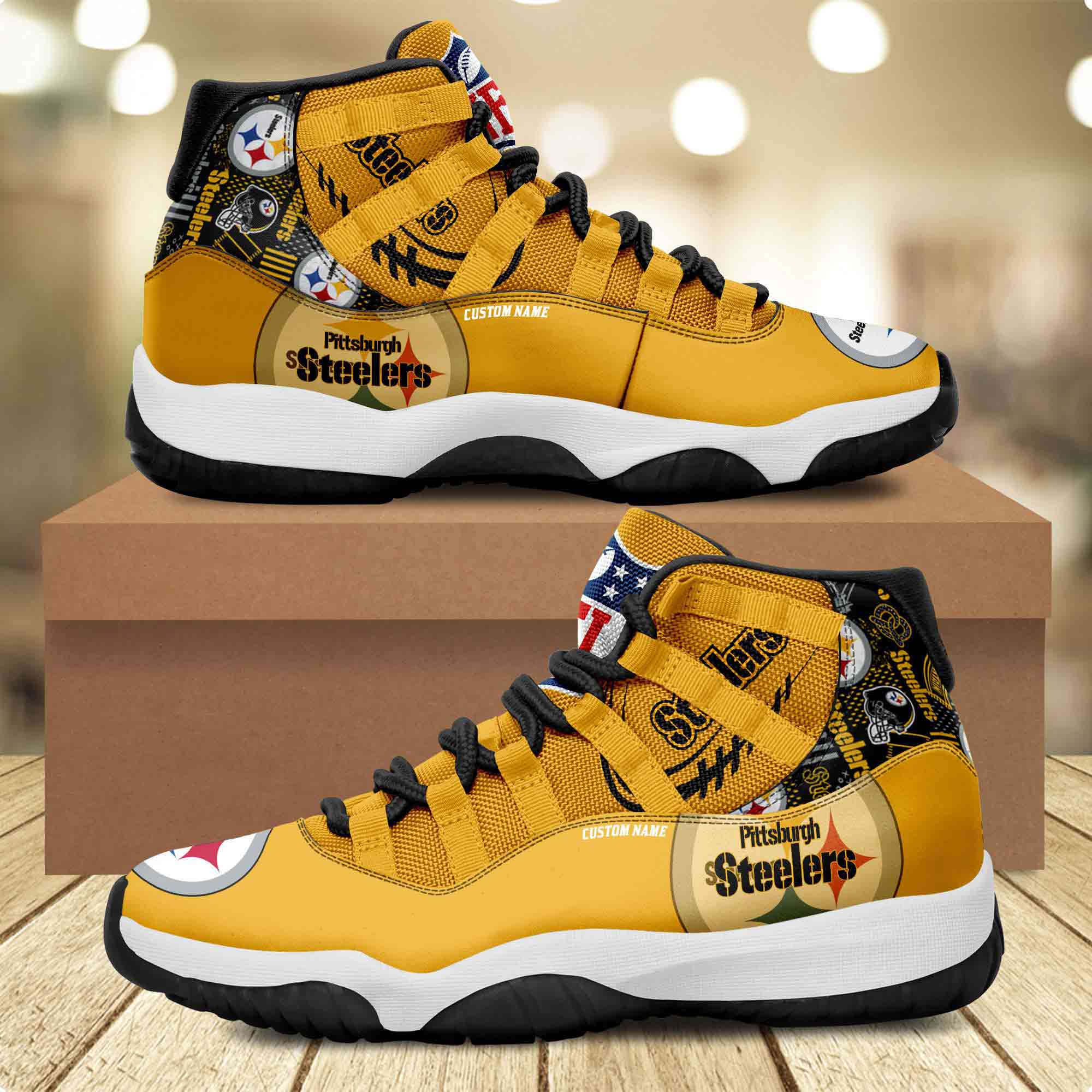 Pittsburgh Steelers Personalized JD11 Sneaker Basketball Shoes Pittsburgh Steelers Personalized JD11 Sneaker Basketball Shoes