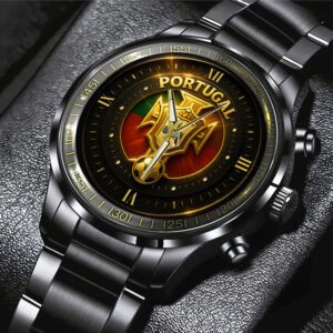 Portugal National Football Team Black Stainless Steel Watch GNT6005