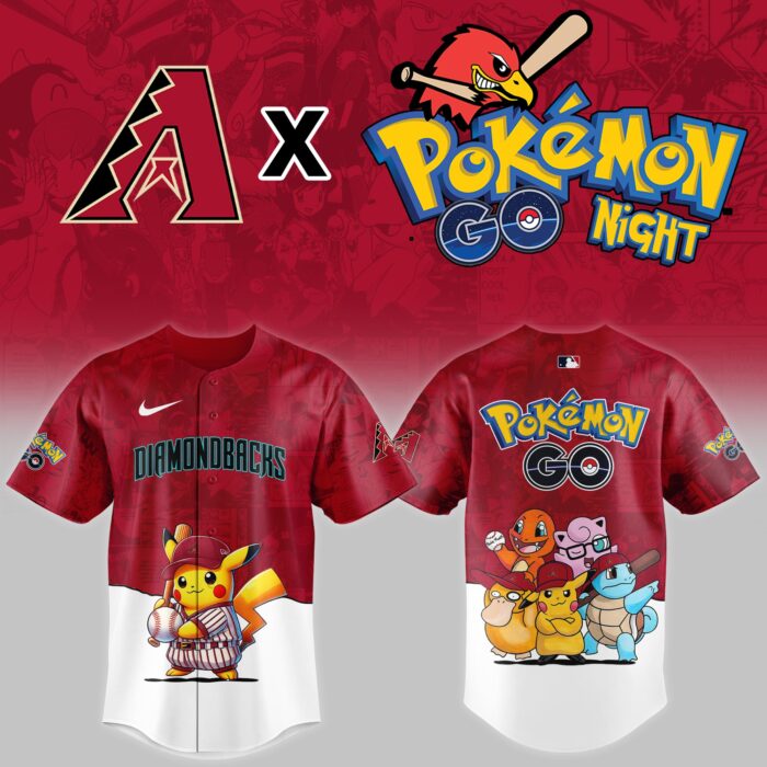 Arizona Diamondbacks MLB x Pokemon Go Night Personalized Baseball Jersey For Fan