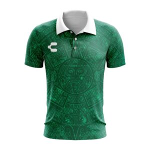 Charly Mexico Aztec Heritage Green Polo Shirt