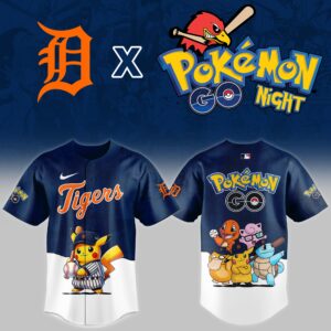 Detroit Tigers MLB x Pokemon Go Night Personalized Baseball Jersey For Fan