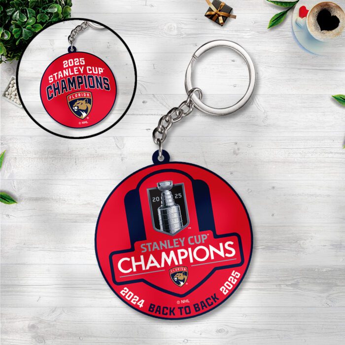 Florida Panthers Custom Shape 2-sided Keychain GKC1076