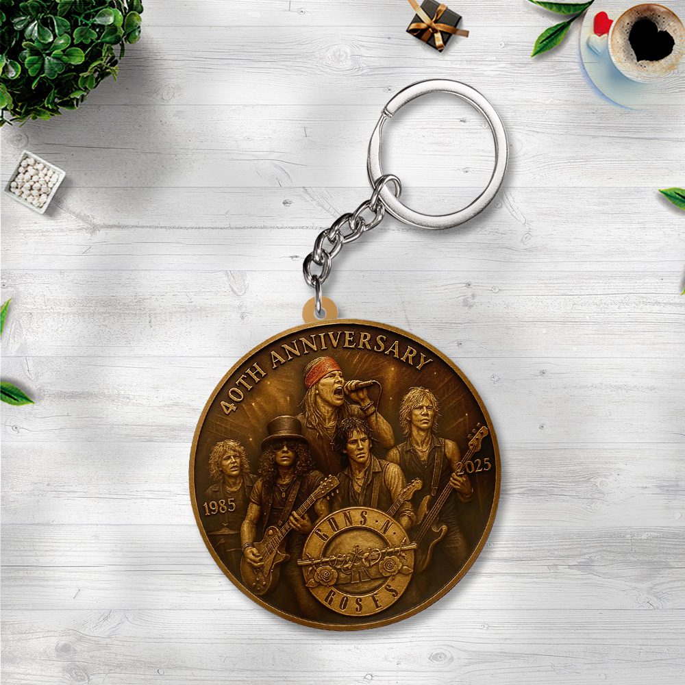 Guns-N-Roses-Custom-Shape-2-sided-Keychain-GKC1119 Guns N' Roses Custom Shape 2-sided Keychain GKC1119