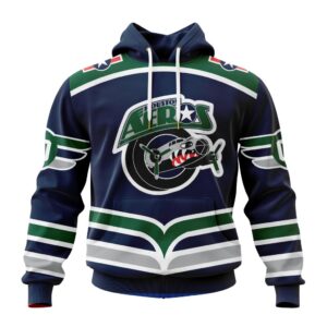 Houston Aeros Personalized Blue Unisex Performance Hoodie