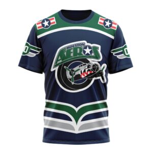 Houston Aeros Personalized Blue Unisex Performance T-Shirt