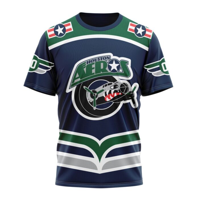 Houston Aeros Personalized Blue Unisex Performance T-Shirt