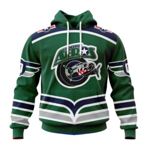 Houston Aeros Personalized Green Unisex Performance Hoodie