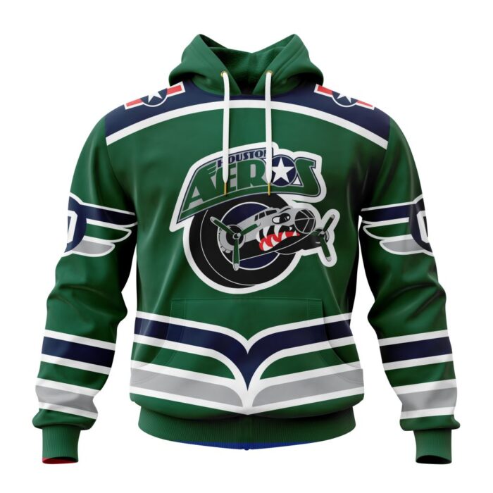 Houston Aeros Personalized Green Unisex Performance Hoodie