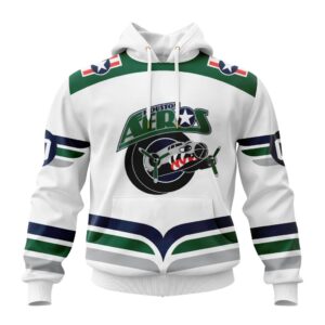 Houston Aeros Personalized White Unisex Performance Hoodie