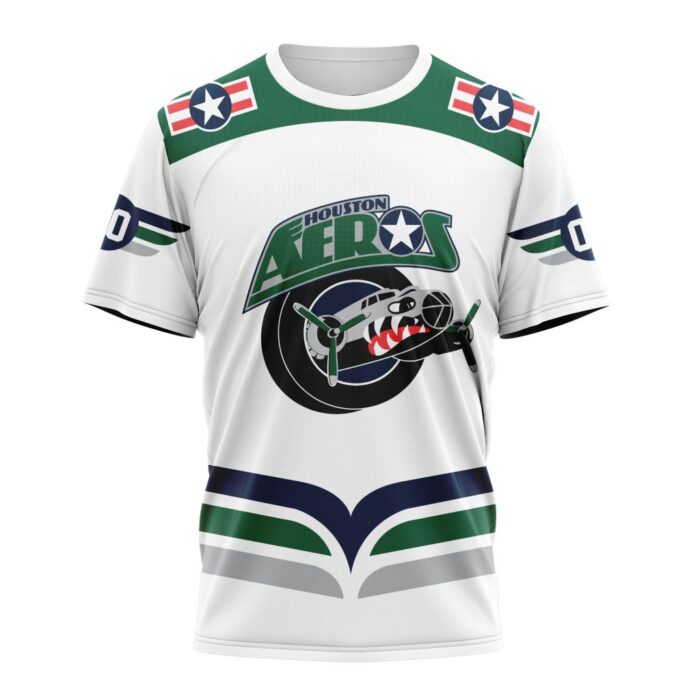Houston Aeros Personalized White Unisex Performance T-Shirt