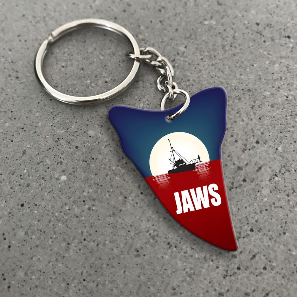 Jaws-Custom-Shape-2-sided-Keychain-GKC1138 Jaws Custom Shape 2-sided Keychain GKC1138