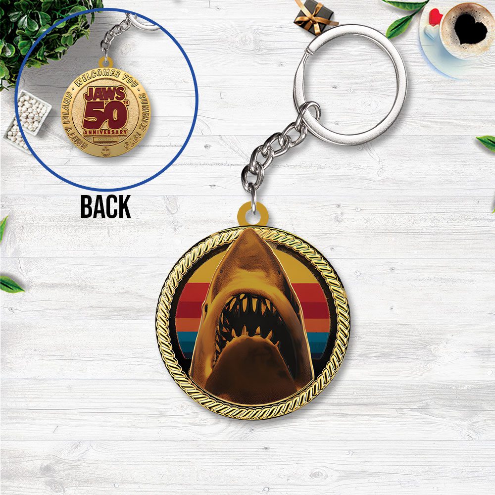 Jaws-Custom-Shape-2-sided-Keychain-GKC1143 Jaws Custom Shape 2-sided Keychain GKC1143