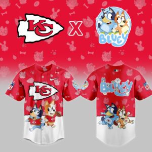 Kansas City Chiefs NFL x Bluey Night Personalized Baseball Jersey For Fans