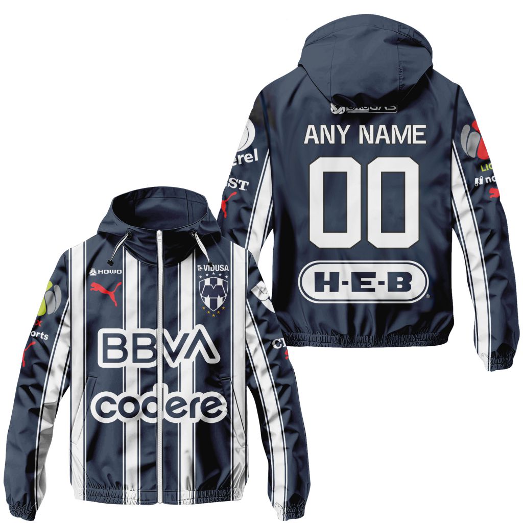 Liga-MX-C.F.-Monterrey-Personalized-Home-Winbreaker-Outdoor-Jacket Liga MX C.F. Monterrey Personalized Home Winbreaker Outdoor Jacket