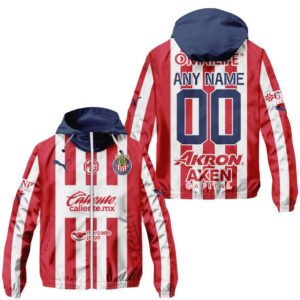 Liga MX Chivas Guadalajara Personalized Home Winbreaker Outdoor Jacket