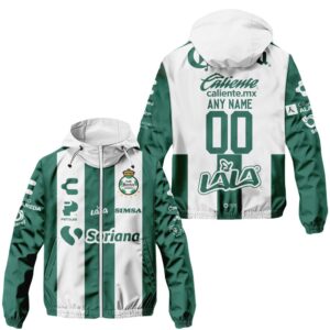 Liga MX Club Santos Laguna Personalized Home Winbreaker Outdoor Jacket