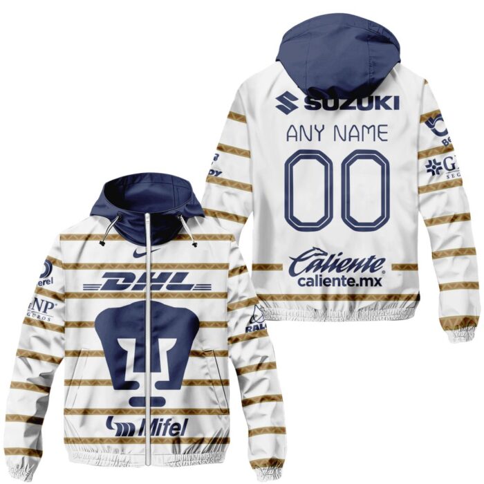 Liga MX Pumas UNAM Personalized Home Winbreaker Outdoor Jacket