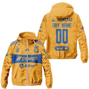 Liga MX Tigres UANL Personalized Home Winbreaker Outdoor Jacket