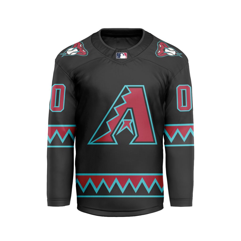 MLB-Arizona-Diamondbacks-Personalized-Home-Style-Hockey-Jersey MLB Arizona Diamondbacks Personalized Home Style Hockey Jersey