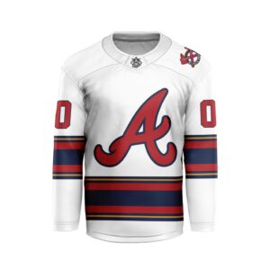 MLB Atlanta Braves Personalized Away Style Hockey Jersey