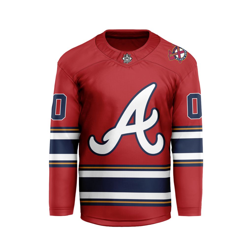 MLB-Atlanta-Braves-Personalized-Home-Style-Hockey-Jersey MLB Atlanta Braves Personalized Home Style Hockey Jersey