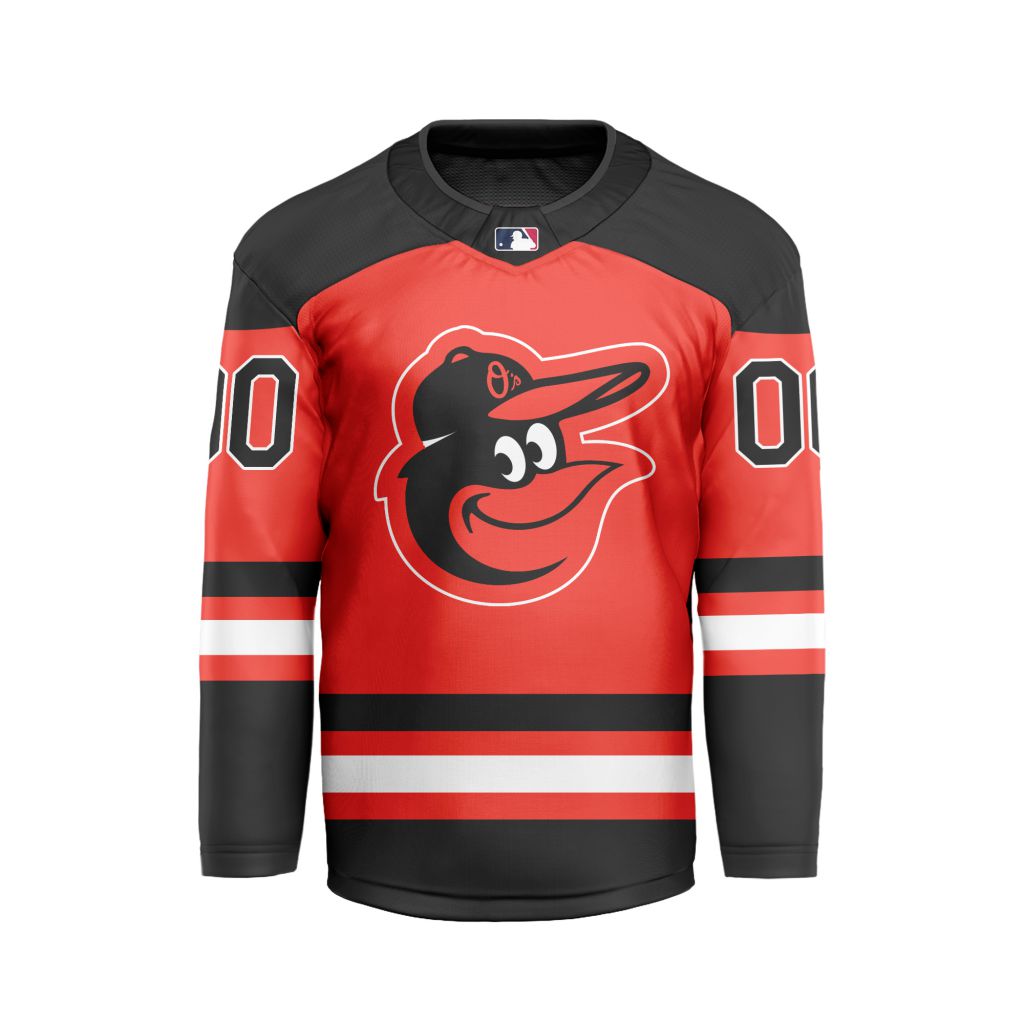 MLB-Baltimore-Orioles-Personalized-Home-Style-Hockey-Jersey MLB Baltimore Orioles Personalized Home Style Hockey Jersey
