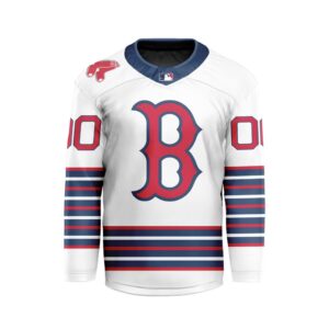MLB Boston Red Sox Personalized Away Style Hockey Jersey