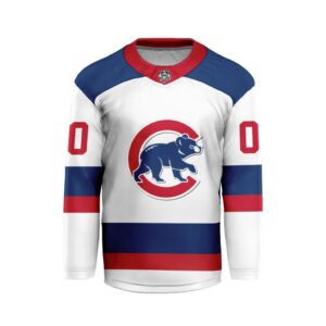 MLB Chicago Cubs Personalized Away Style Hockey Jersey
