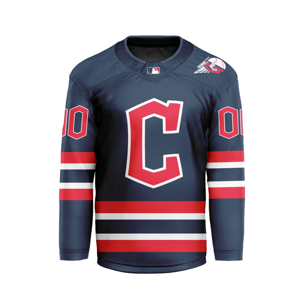 MLB-Cleveland-Guardians-Personalized-Home-Style-Hockey-Jersey MLB Cleveland Guardians Personalized Home Style Hockey Jersey