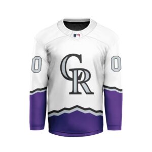 MLB Colorado Rockies Personalized Away Style Hockey Jersey