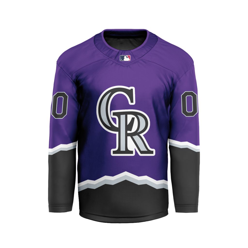 MLB-Colorado-Rockies-Personalized-Home-Style-Hockey-Jersey MLB Colorado Rockies Personalized Home Style Hockey Jersey