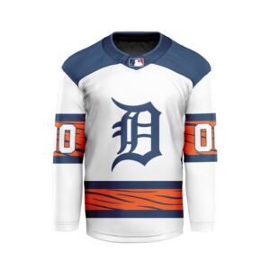 MLB Detroit Tigers Personalized Away Style Hockey Jersey