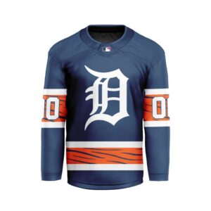 MLB Detroit Tigers Personalized Home Style Hockey Jersey