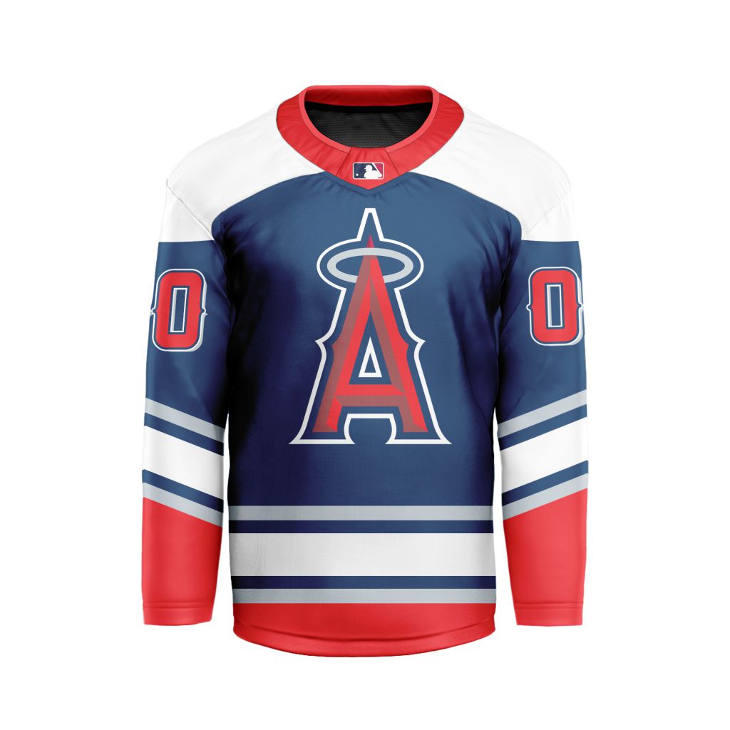 MLB-Los-Angeles-Angels-Personalized-Alternate-Style-Hockey-Jersey MLB Los Angeles Angels Personalized Alternate Style Hockey Jersey