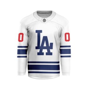 MLB Los Angeles Dodgers Personalized Away Style Hockey Jersey