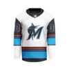 MLB Miami Marlins Personalized Away Style Hockey Jersey