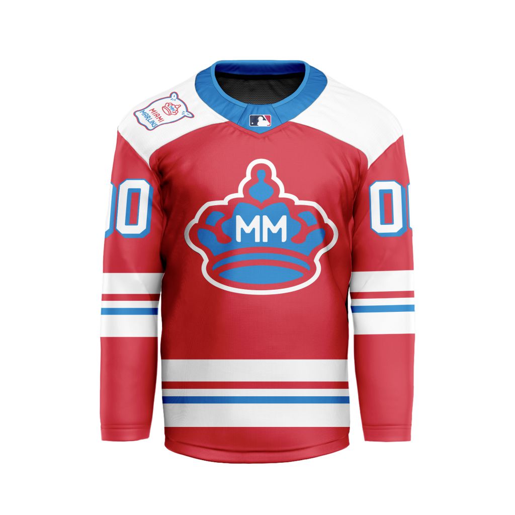 MLB-Miami-Marlins-Personalized-City-Connect-Style-Hockey-Jersey MLB Miami Marlins Personalized City Connect Style Hockey Jersey