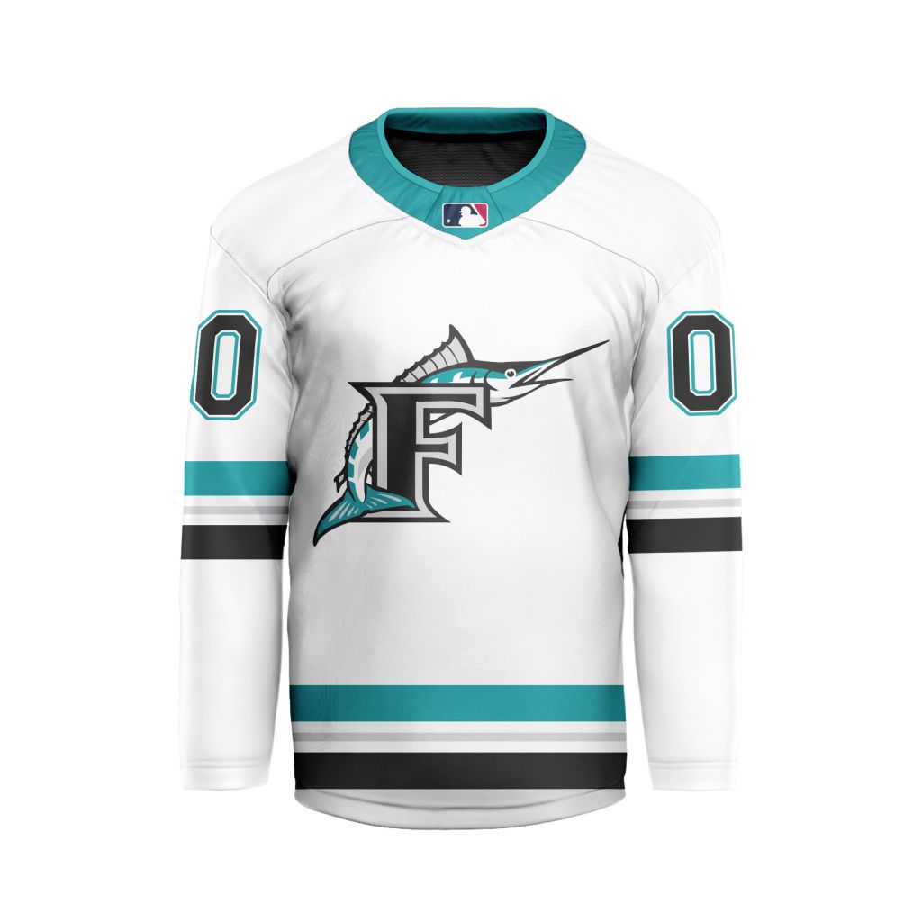 MLB-Miami-Marlins-Personalized-Classic-Style-Hockey-Jersey MLB Miami Marlins Personalized Classic Style Hockey Jersey