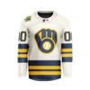 MLB Milwaukee Brewers Personalized Away Style Hockey Jersey