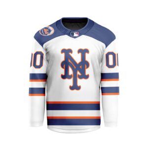 MLB New York Mets Personalized Away Style Hockey Jersey