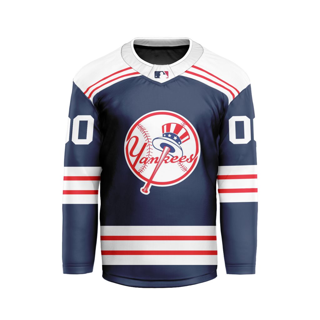 MLB-New-York-Yankees-Personalized-Alternate-Style-Hockey-Jersey MLB New York Yankees Personalized Alternate Style Hockey Jersey