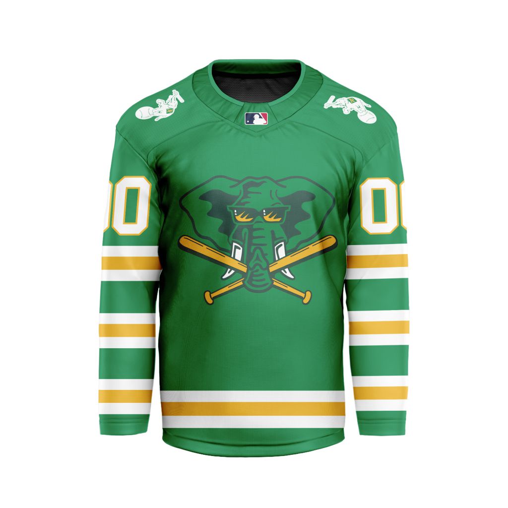 MLB-Oakland-Athletics-Personalized-Alternate-Style-Hockey-Jersey MLB Oakland Athletics Personalized Alternate Style Hockey Jersey
